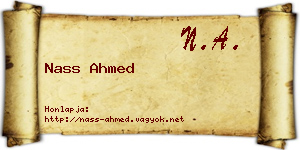 Nass Ahmed névjegykártya